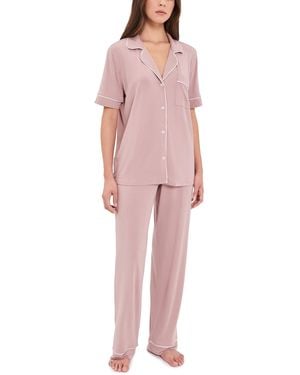 Eberjey Gisele Short Sleeve And Pants Pajama Set - Pink
