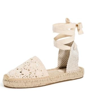 Soludos The Lauren Lace Up Crochet Espadrilles - White