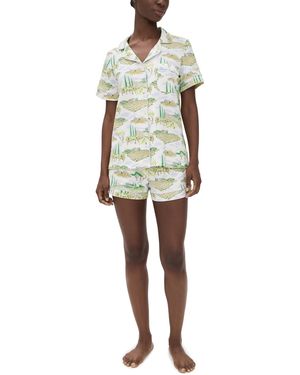 Bedhead PJs Short Sleeve Cotton Knit Boxer Pajama Set - Multicolor