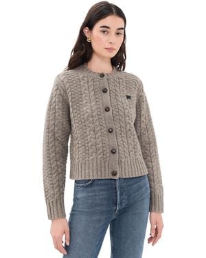 Rowing Blazers Sheep Donegal Chunky Cable Cardigan - Blue