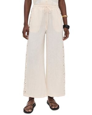 Little Lies Side Crochet Pants - Natural