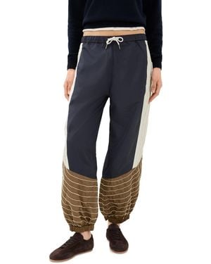Sea Quinn Embroidered Beaded Sweatpants - Blue