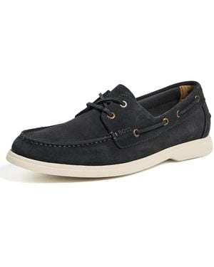 BOSS Sienne Suede Boat Shoes - Black
