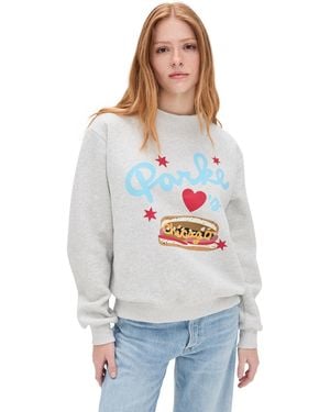 Parker Chicago Graphic Mock Neck Sweatshirt - Gray