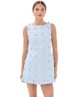 Tanner Fletcher Pippin Quilted Rosette Mini Dress - Blue