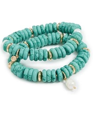 Ettika Amalfi Stretch Bracelet Set - Green