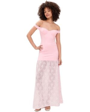 Runaway the Label Shayla Off Shoulder Maxi Dress - Pink