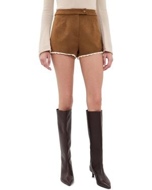 Astr Kya Faux Suede Shorts - Black