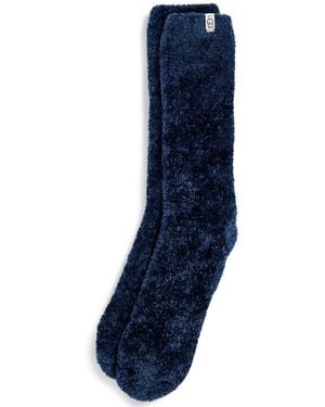 UGG Leda Cozy Sock Crew Cut Socks Shoes, Spandex/Polyester/Chenille - Blue