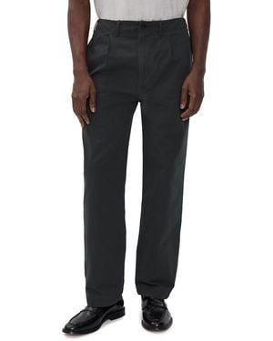 Madewell Cotton Twill Single Pleat Pants - Black