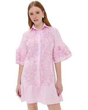 Temptation Positano Enza Embroidered Mini Dress - Pink