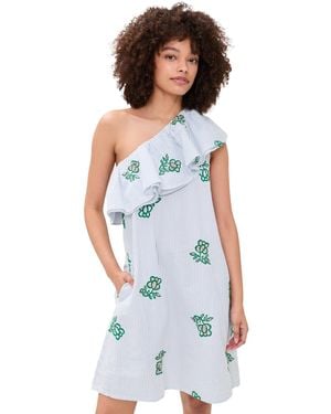 Essentiel Antwerp Jusjus Asymmetric Ruffle Dress - White
