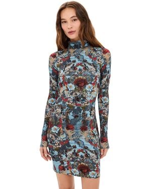 Alice + Olivia Delora Folded Turtleneck Mini Dress - Multicolour