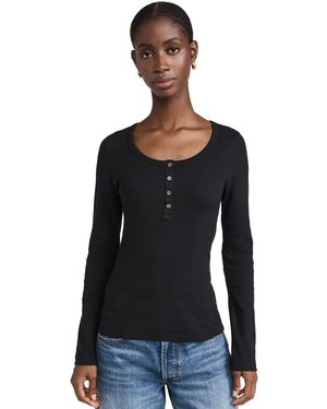 Alex Mill Everyday Ribbed Henley - Black