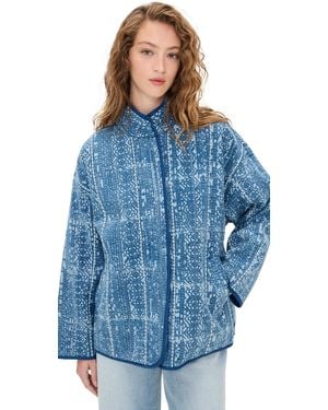 Faherty Quilted Patchwork Jacket - Blue
