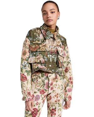 Marques'Almeida Patchwork Brocade Cropped Overshirt - Multicolor