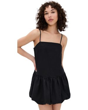 Onia Air Linen Bubble Mini Dress - Black