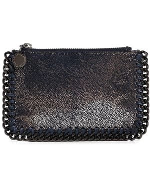 Stella McCartney Falabella Shiny Zip Card Holder - Black