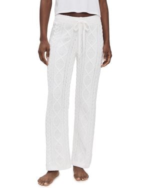 Pj Salvage Cozy Chenille Cable Knit Pants - White