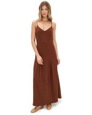 jenni kayne brown slip dress Jenni Kayne Florence Crepe Maxi Slip Dress in Brown