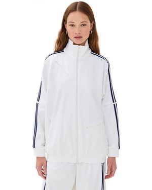 Tibi Active Knit Zipper Detailed Track Jacket - White
