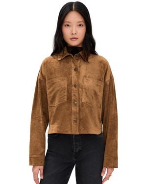 Z Supply All Day Cropped Faux Suede Jacket - Black