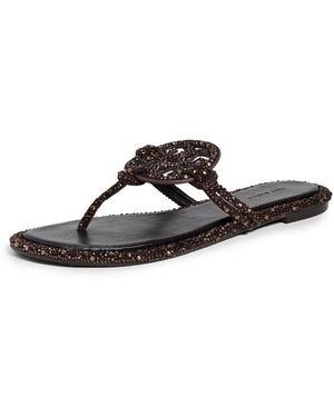 Tory Burch Miller Knotted Crystal Sandals - Black