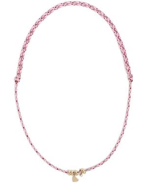 Zoe Chicco 14K Midi Bitty Heart Paracord Necklace - White