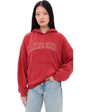 Anine Bing Harvey Hooded Sweatshirt - Red