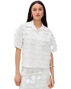 MSGM Paillettes Collar Blouse - White