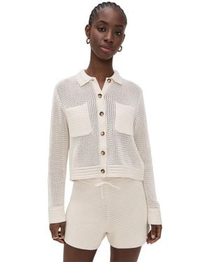 La Ligne Cropped Crochet Jane Jacket - Natural