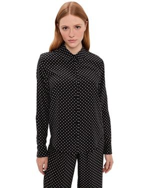 SPRWMN Fitted Silk Button Down Shirt - Black