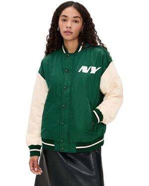Terez Jets Colorblock Bomber Jacket - Green