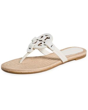 Tory Burch Miller Beaded Espadrille Sandals - White