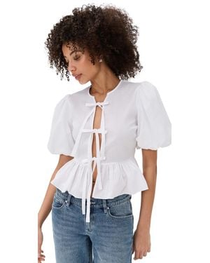 Playa Lucila Front Tie Top - White