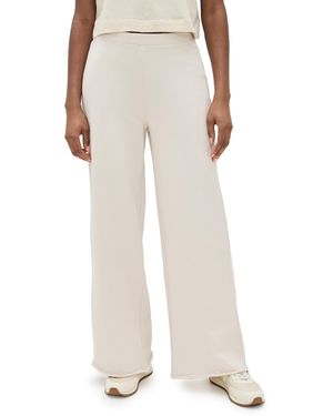 PERFECTWHITETEE Amber French Terry Wide Leg Pants - Natural