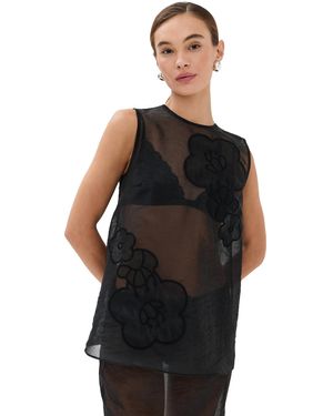 Tシャツ・カットソー CECILIE BAHNSEN Black tech fabric Brooklyn top Cecilie Bahnsen Brooklyn Top | Black | FARFETCH