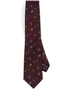 Paul Smith Mini Floral Silk Tie - Purple