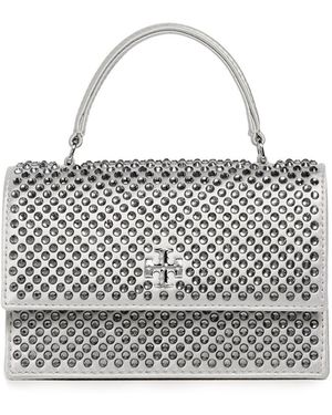 Tory Burch Kira Satin Embellished Mini Top Handle Bag - Multicolor