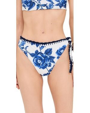 FARM Rio Floral Cascade High Waist Bikini Bottoms - Blue