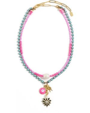 Elizabeth Cole Azura Layers Necklace - Multicolor
