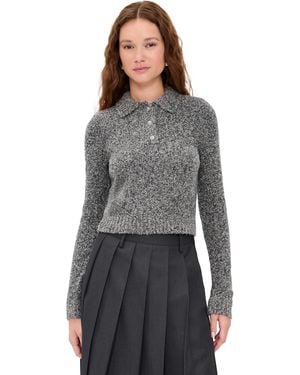 Le Bos Wren Boucle Polo Sweater - Black
