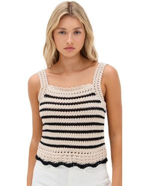 Madewell Square-Neck Crochet-Stitch Tank - Black