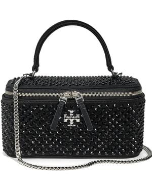 Tory Burch Kira Satin Hot Fix Vanity Case - Black