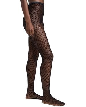 Stems Geometric Fishnet Tights - Black