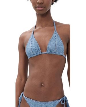 Rag & Bone Miramar Triangle String Bikini Top - Blue