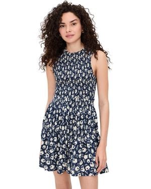 Apiece Apart Lore Smocked Mini Dress - Blue