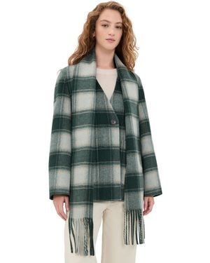 Varley Alderton Check Scarf Coat - Green
