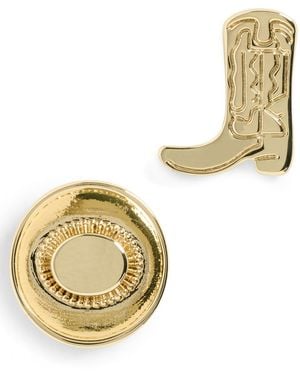 Lele Sadoughi Line Dancing Stud Earrings - Metallic