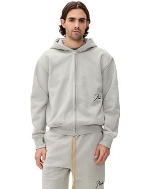 Rhude Classique Zip Up Hoodie - Gray